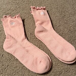 Alo Pink Ruffle Socks 2 pair